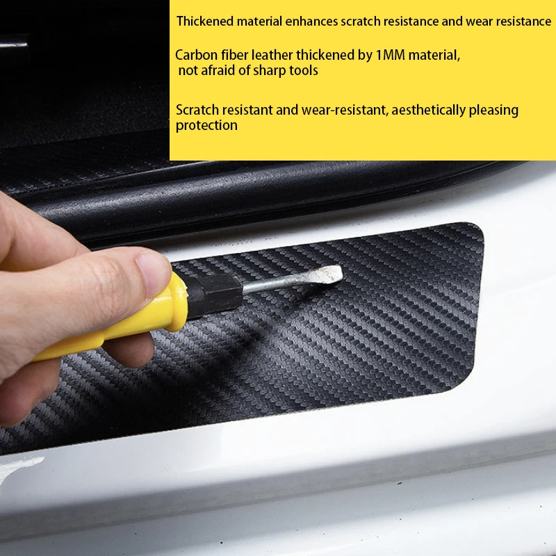 Car Styling 4pcs Carbon Fiber Auto Door Sill Protector Stickers For Ford Focus 2 3 4 Mondeo Fiesta ecosport Kuga Fusion Ghia