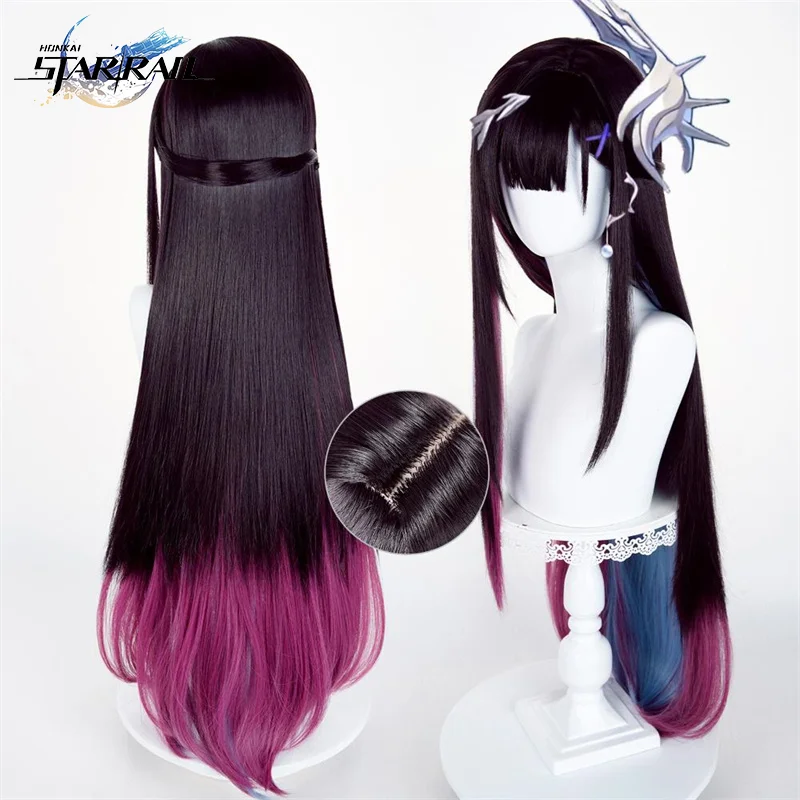 

Honkai: Star Rai Hysilens, парик для косплея для взрослых, длинные прямые волосы с французской косой, термостойкие синтетические парики, реквизит для Хэллоуина