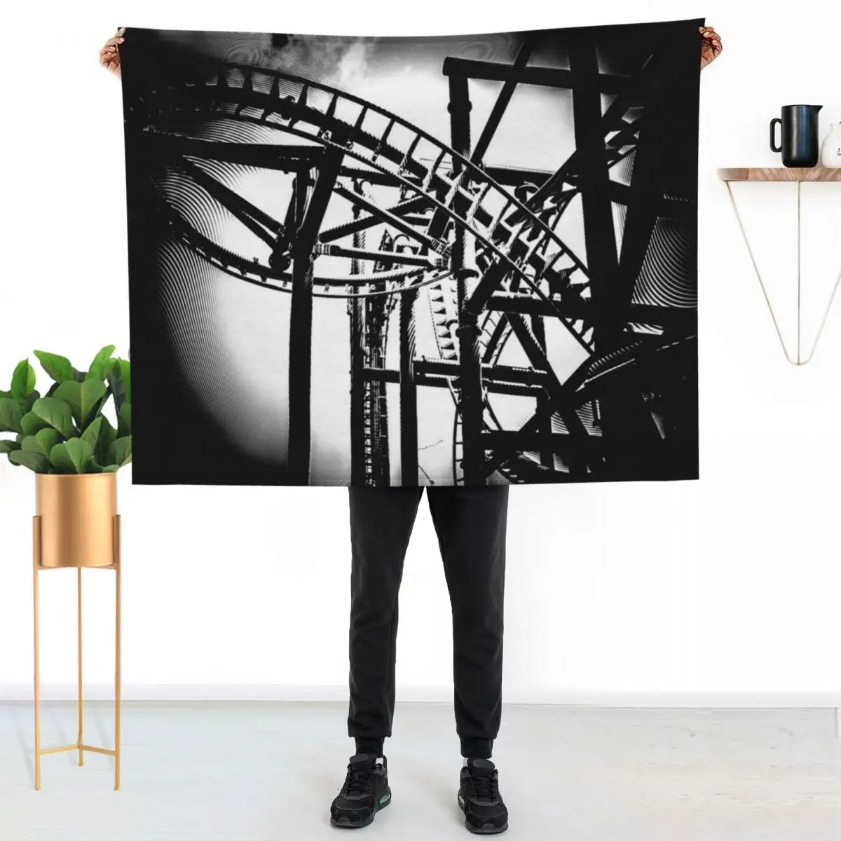 Roller-Coaster Pop Art - #1 Throw Blanket blankets ands manga warm for winter Loose Designers Soft Beds Blankets