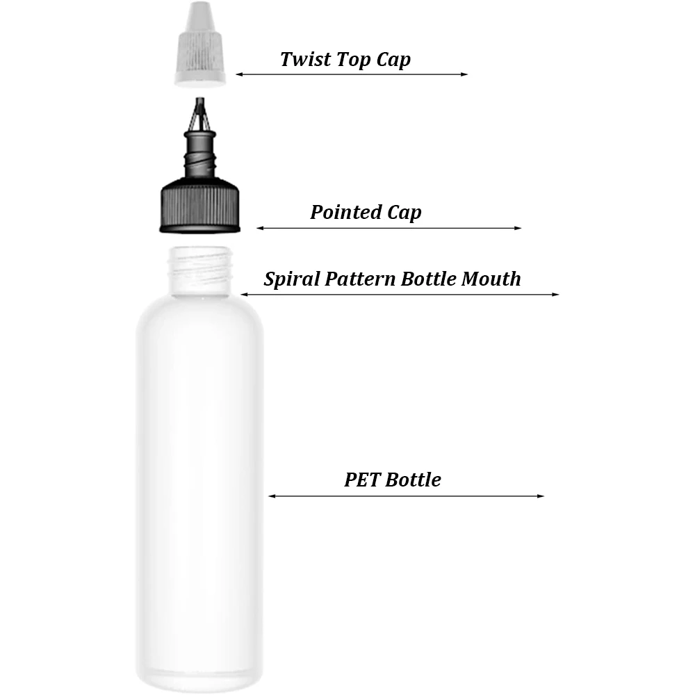 5/10/15PCS 30/60/120ml PET Plastic Extruded Liquid Bottle Liquid Oil Dropper Bottles Dispensing Containers with Twist Top Caps