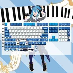 Vtuber Hololive Keycaps Hoshimati Suisei 132 Keys set Keycap PBT DYE SUB Cherry MX Axis Switch Keycap for Mechanical Keyboard