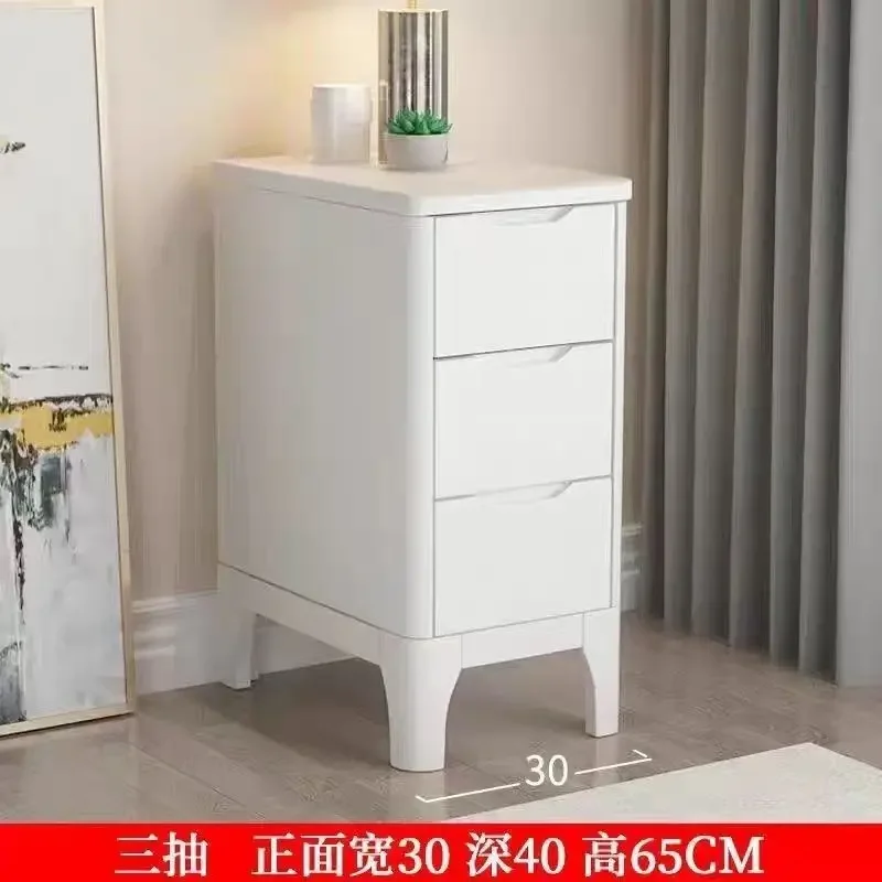 Log wind three pumping bedside table multi-color color matching three-layer partition storage environmentally friendly