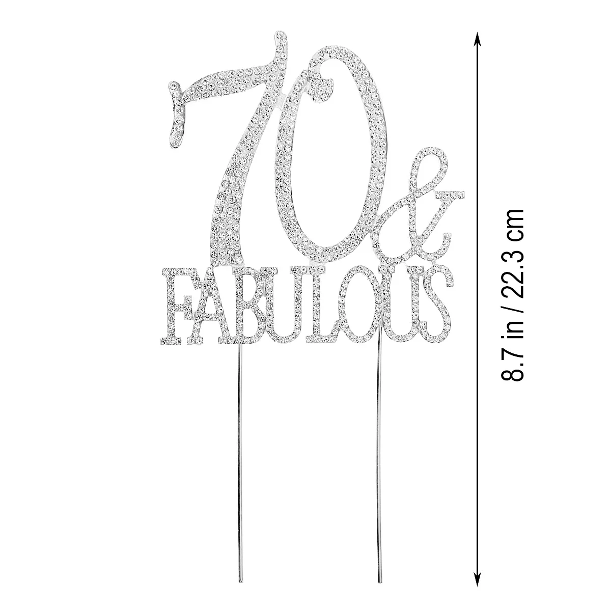 

Birthday Cake 70 Silver Cupcake Topper Rhinestone Picks Cupcake Food Decoration Supplies Stylish Numeric Design Party