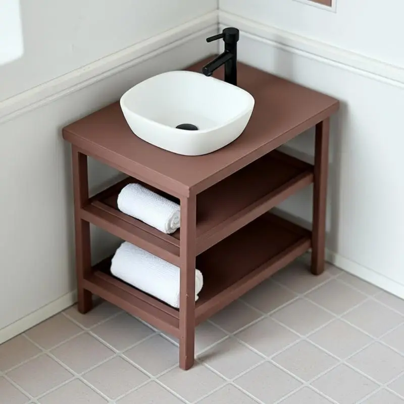 DIY Dollhouse Bathroom Furniture - Miniature Sink & Storage Cabinet Kit - Realistic Micro Scene Prop for 1/12 Scale Models