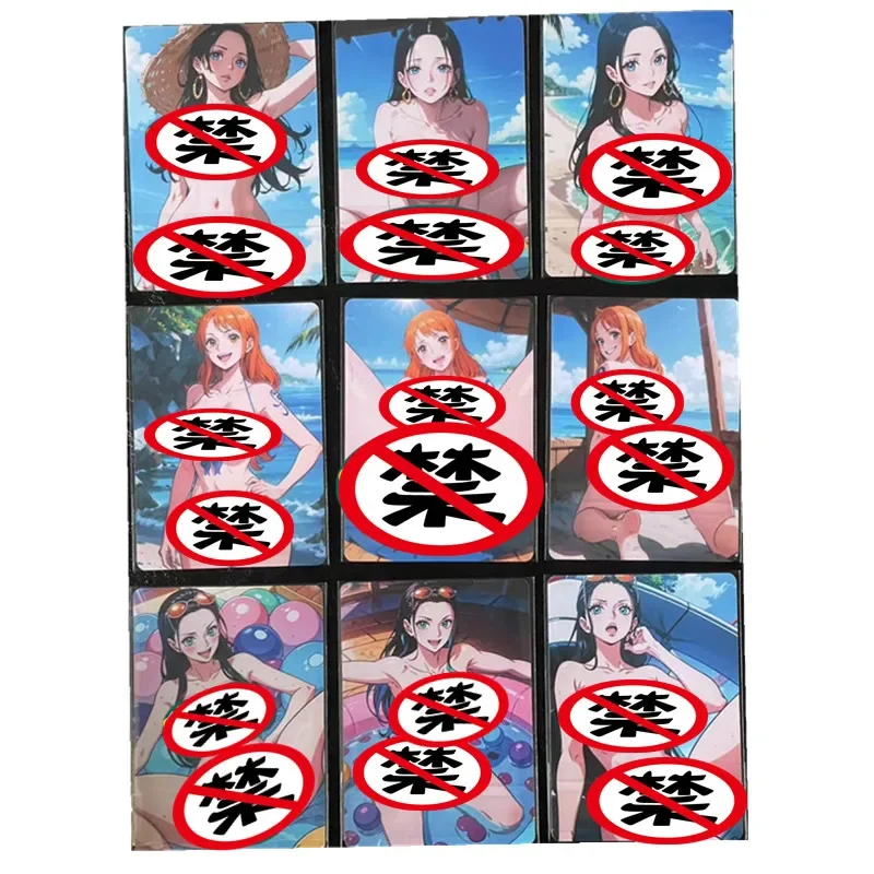 9pcs/set  Anime One Piece Nami Robin Hancock ACG Sexy Nude Card Toy Hobby Gift Collectible Classic Game Collectible Card