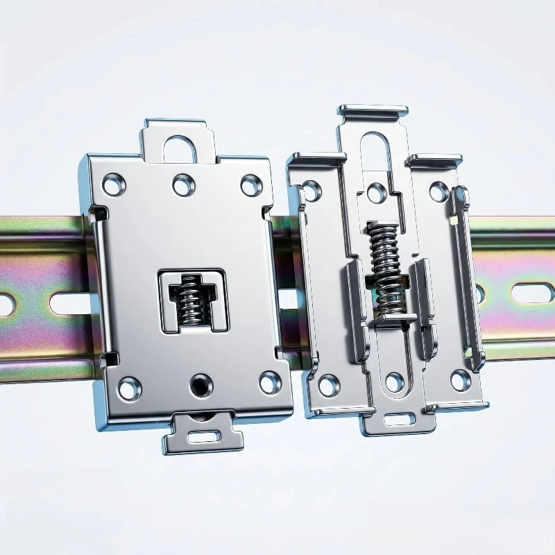 35mm Miniature Rail Mounting Bracket, Solid State Relay Snap Clip, Nickel Plated, Low Power, Epoxy Protection
