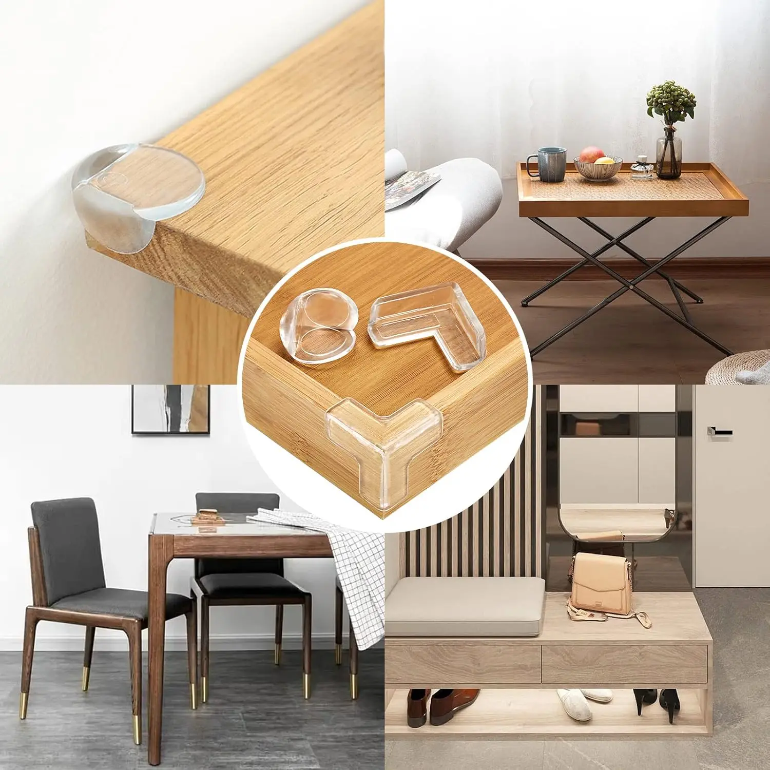 8PCS Transparent table corner anti-collision thick tea table bag corner child safety protection soft sticker