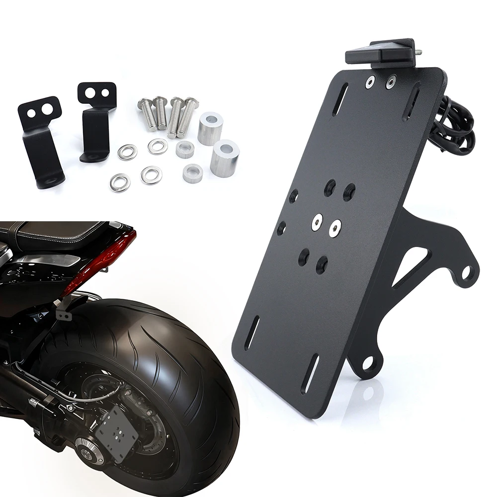 

For Triumph Rocket 3 R/GT 2020 2021 2022 2023 2024 2025 Motorcycle Side Mount License Plate Holder Bracket Fender Eliminator Kit