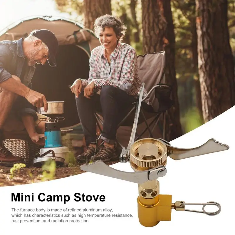 Camping Stove Foldable Grill Stove Aluminum Alloy Backpacking Stove Metal Brass Cooking Stove For Emergencies Preparedness Kit