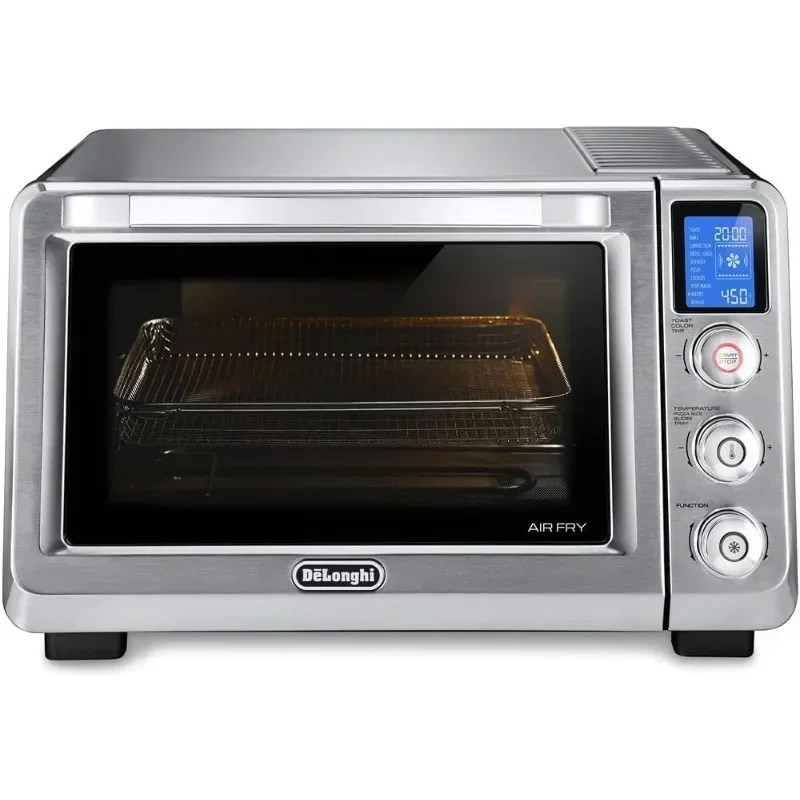 De'longhi Digitale Lucht Friteuse True Convectie Oven Met Ingebouwde Verlichting Reheat Presets Rvs