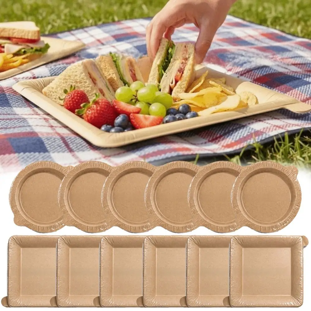 20Pcs Durable Square/Round Peel Plate NonStick Oilproof Air Fryer Disposable Paper Baking Barbecue Plate