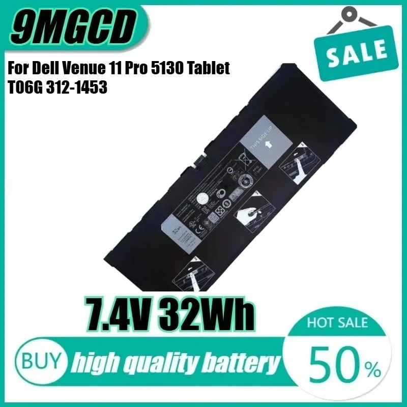 

New 9MGCD 7.4V 32Wh High Quality Laptop Battery for Dell Venue 11 Pro 5130 Tablet T06G 312-1453 451-BBIN VYP88 T8NH4 X