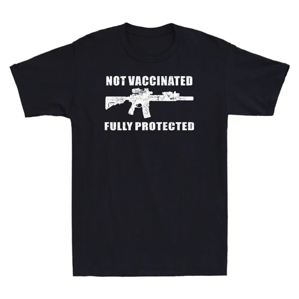 2A Not Vaccinated But Fully Protected Pro Gun Vintage     Anime Graphic T-shirts unisex  100%Cotton