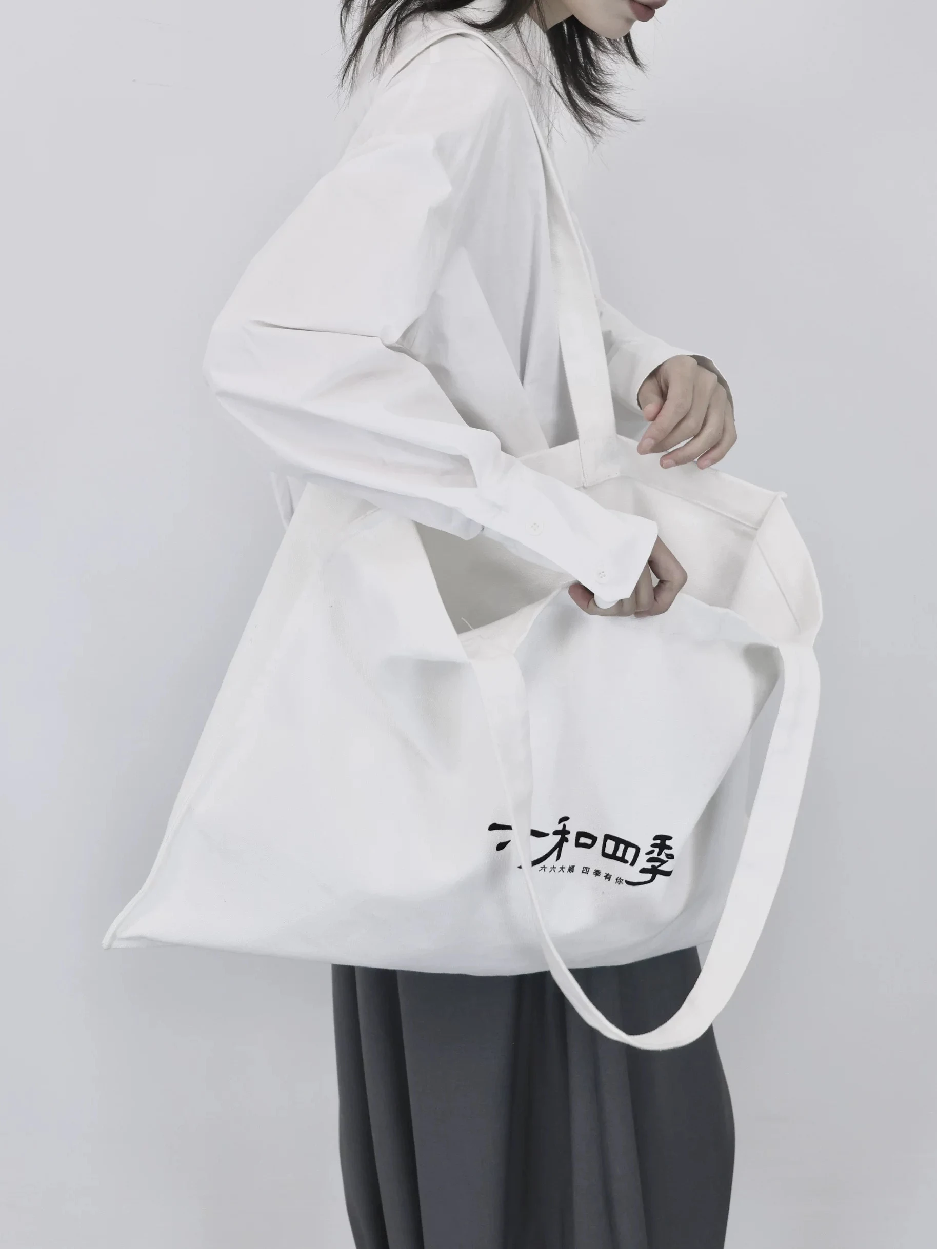 Large Capacity Canvas Tote Bag Women's Shoulder Bag Handbag Shopping Bag Mountain Design Sensation Spring Summer Handbag