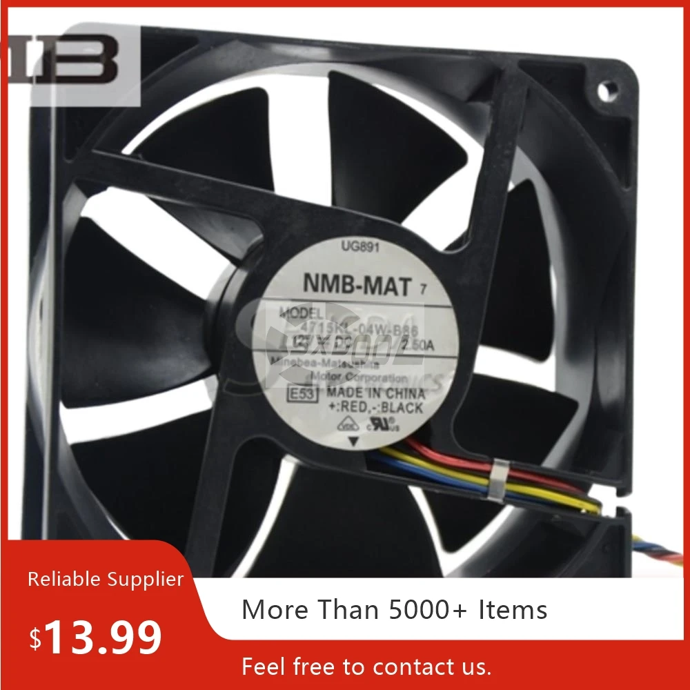 

12038 Fan 12cm For NMB 4715KL-04W-B56 120x120x38mm 12V 2.5A 4-Wire High-Efficiency Server Cooling Fan