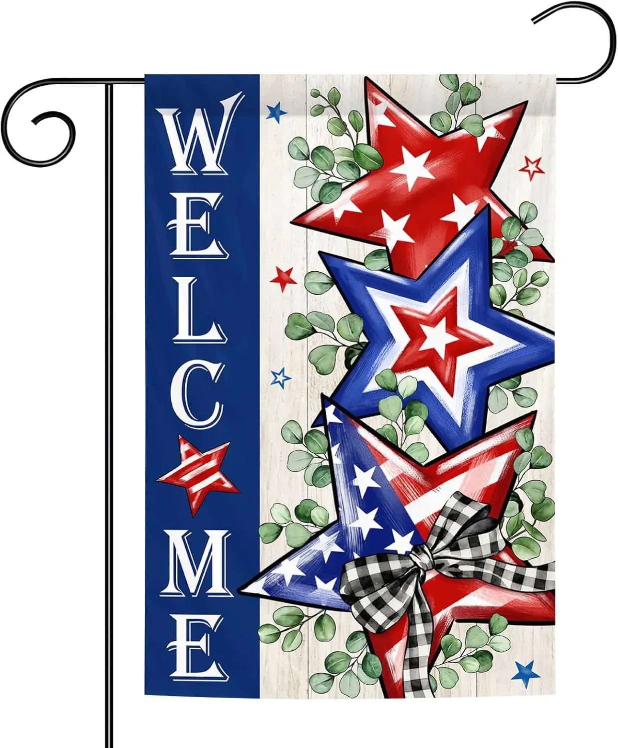 4th of July Garden Flag Welcome 12x18 Inch Double Sided Patriotic American Stars and Stripes for 4th of July Independence Da jjp