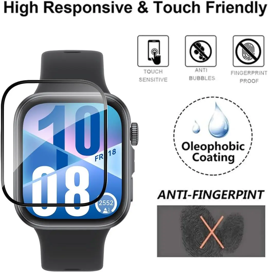 واقي شاشة منحني ثلاثي الأبعاد لساعة هواوي فيت 4 برو طبقة رقيقة واقية لساعة هواوي فيت 4 كامل فائق الدقة وليس زجاج 5 قطعة/الوحدة #4