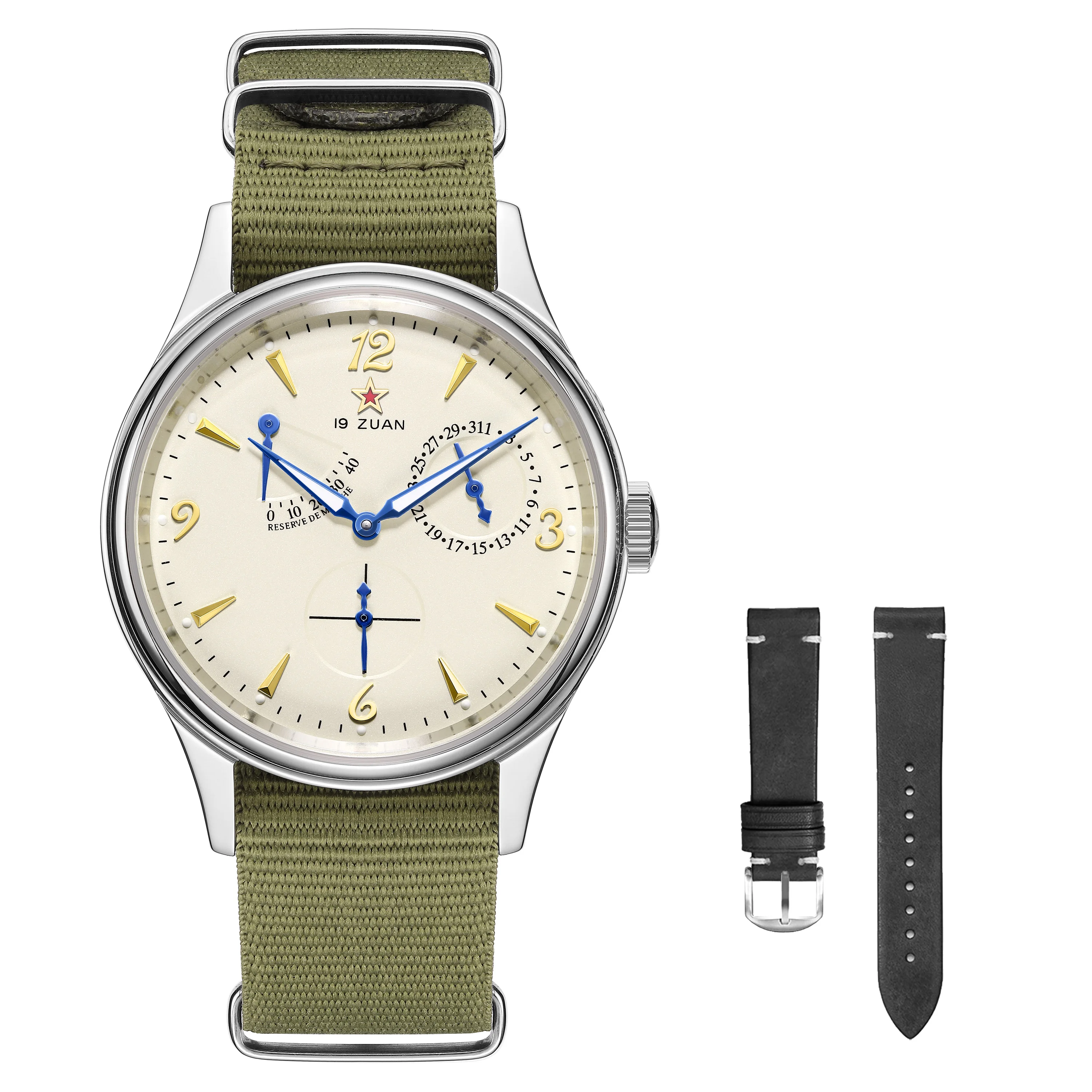Mens 1963 Pilot Watch 5Bar Waterproof watches for man Seagull ST1780 Movement  Automatic Mechanical Watch  Multiple watch straps
