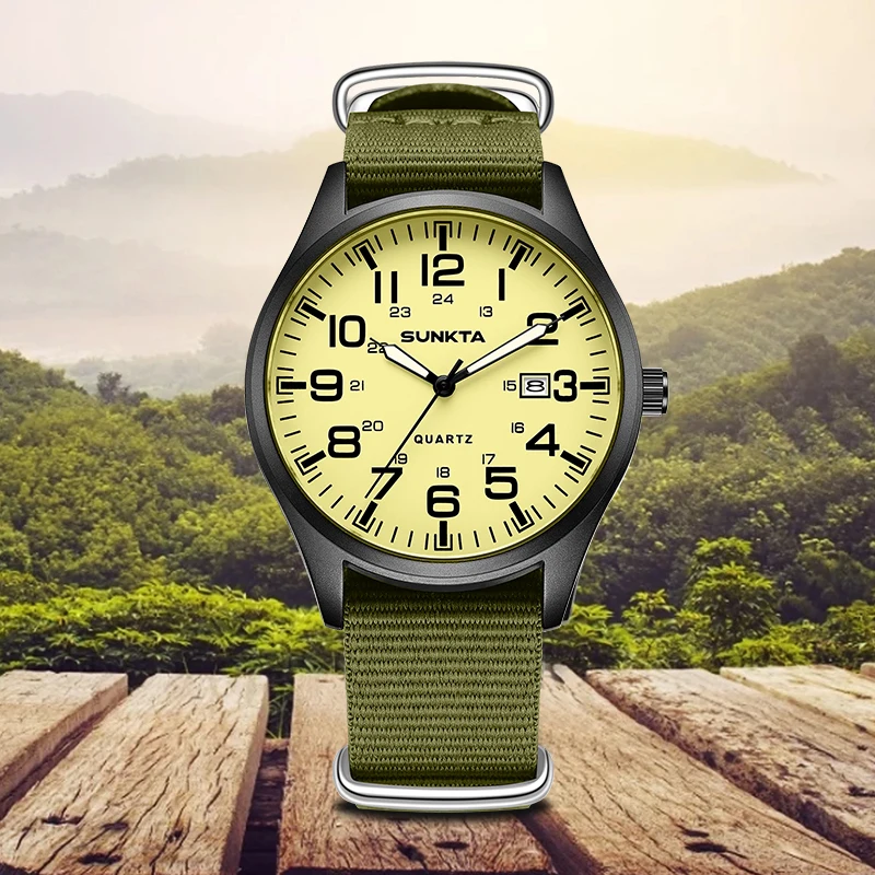 relogio-masculino-sunkta-lige-para-atividades-ao-ar-livre-estilo-casual-esportivo-com-data-automatica-pulseira-de-nylon-mostrador-simples-a-prova-d'Agua-luminosa-relogio-de-pulso-quartz-masculino