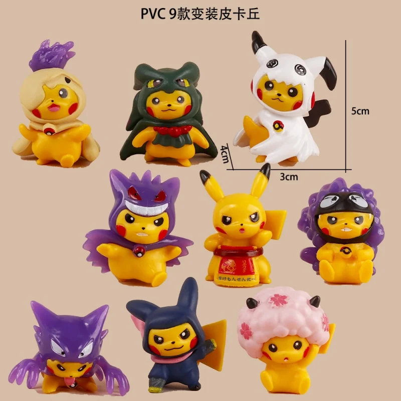 New Pokemon Action Figures Cartoon Animation Pikachu Cosplay Charmander Gengar Character Car Decorations Dolls Children'S Toys