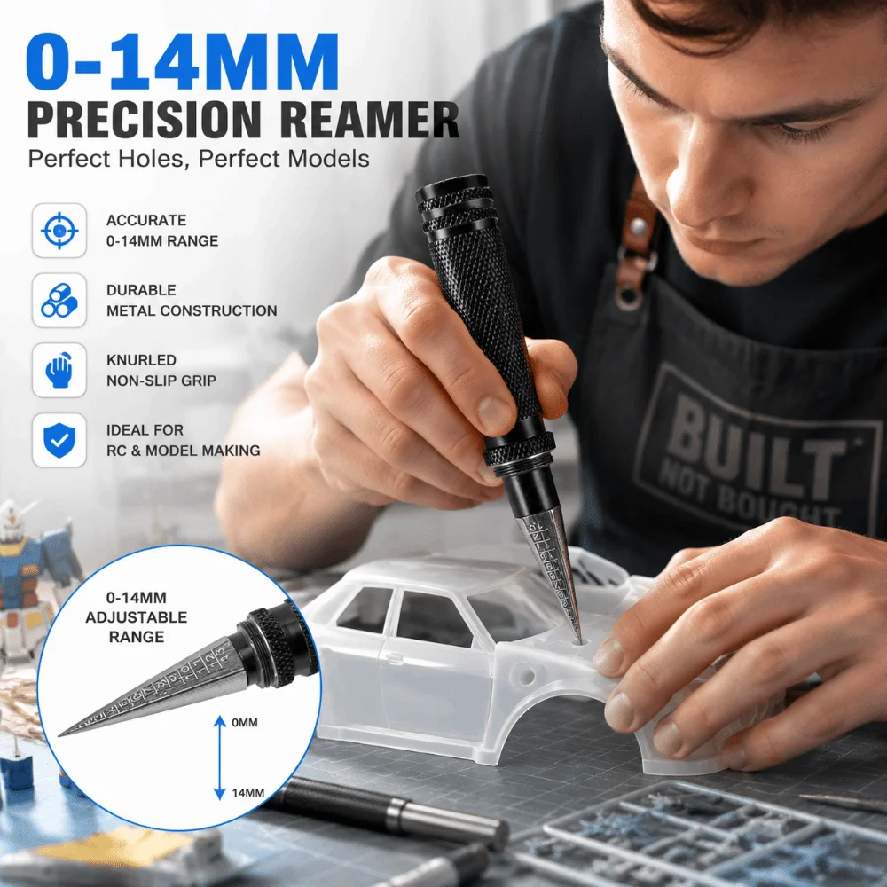 

0-14mm Shell Hole Opener ‌Manual HHS Steel Expanding Hole Puncher RC Reaming Precision Hole Drill Reamer DIY Maintenance
