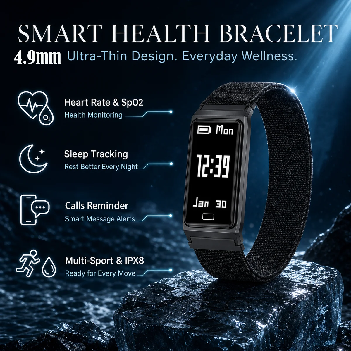 2026 Smart Band Men Heart Rate Health Monitoring IPX8 Waterproof Smart Watch Sports Watches Fitness Tracker Smartwatch Men Women