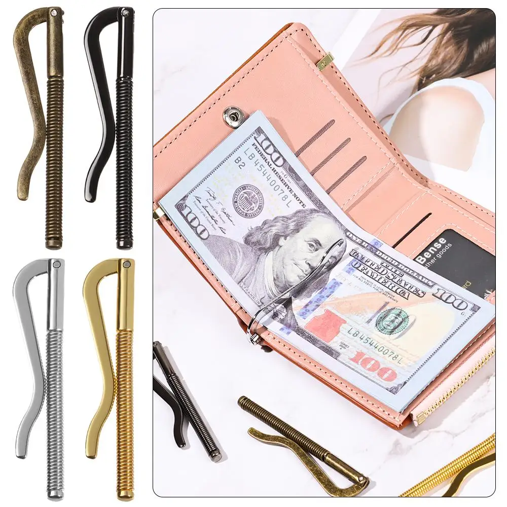 High Quality Durable Simple Metal Money Clip Bifold Bar Wallet Spring Clamp Cash Holder Replace Parts Spring Clamp Bag Accessory