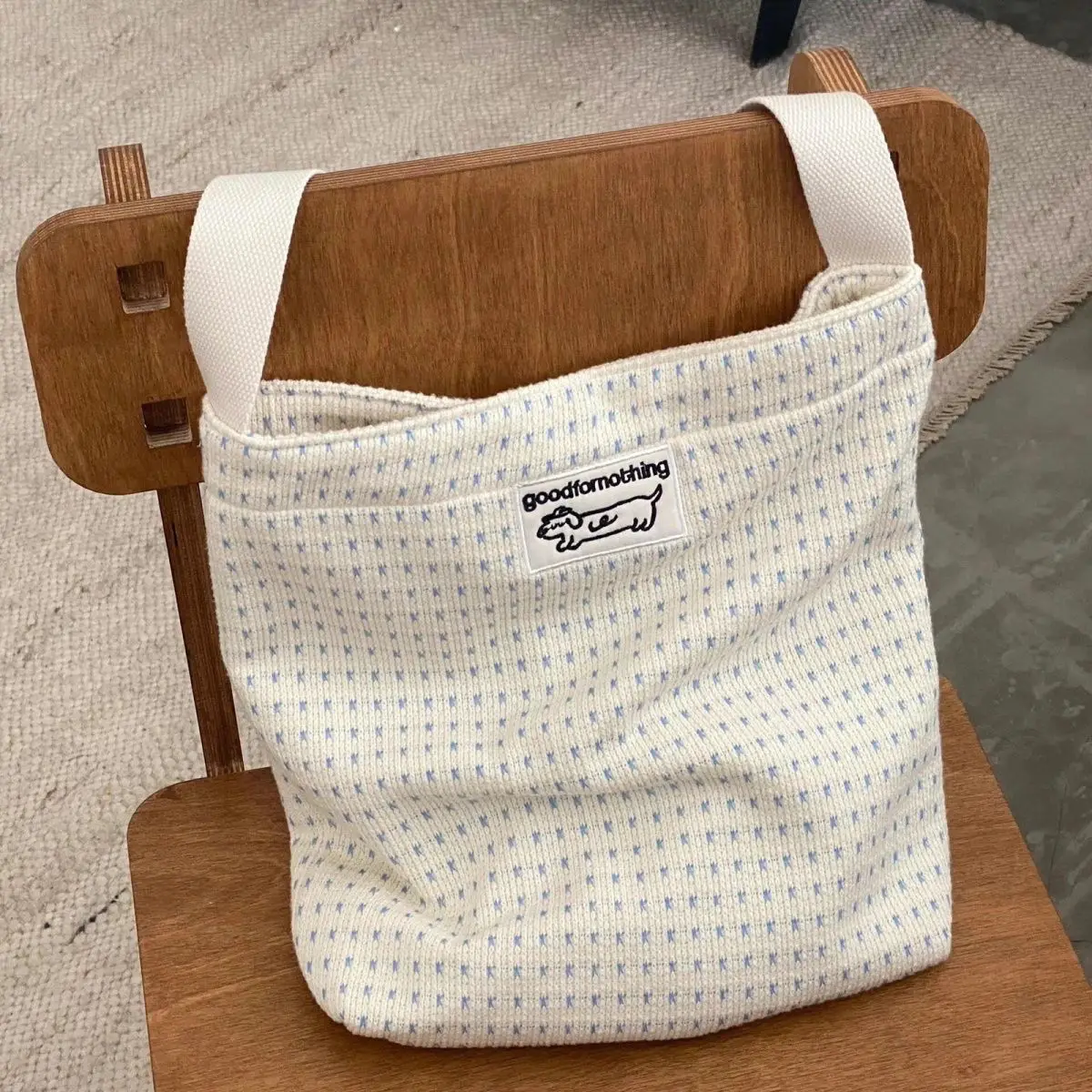 grande-capaci-polka-dot-lona-sacola-commuter-unico-oulder-preguicoso-casual-ins-sle-2025-novo-verao-faion-lona-saco