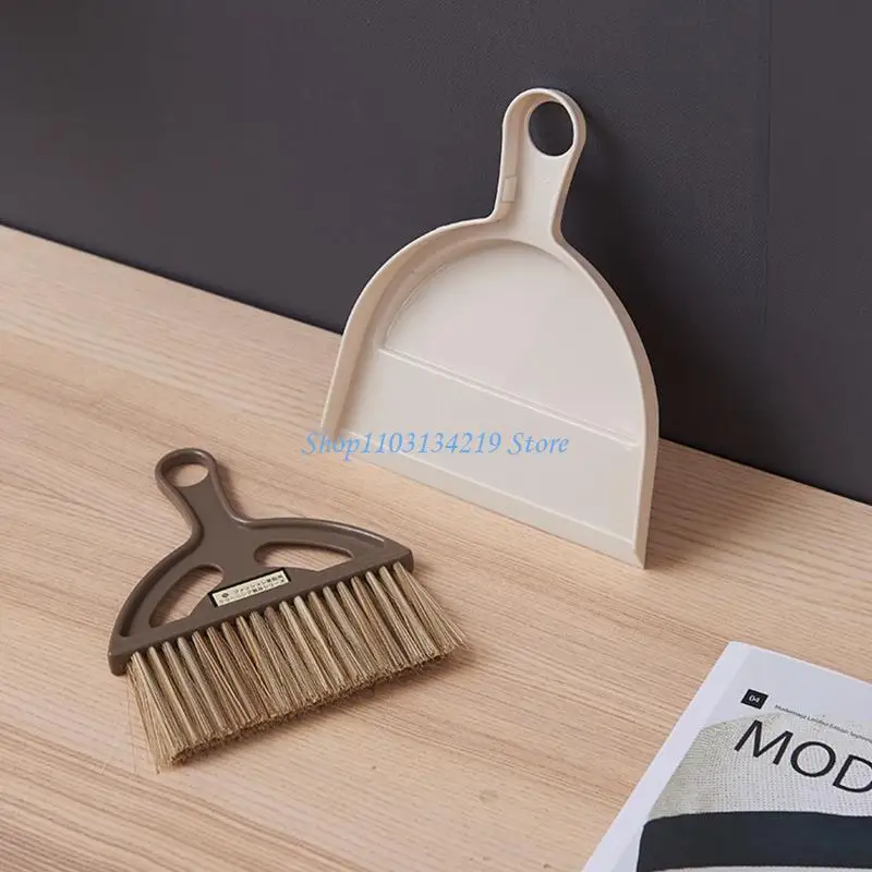 N5KC Convenient Desktop Hand Broom Brush for Cleaning Table Countertop Kid Pets Hair
