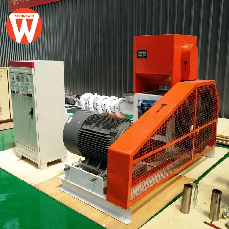 screw extruder for animal feed floating fish feed pellet extrusion machine