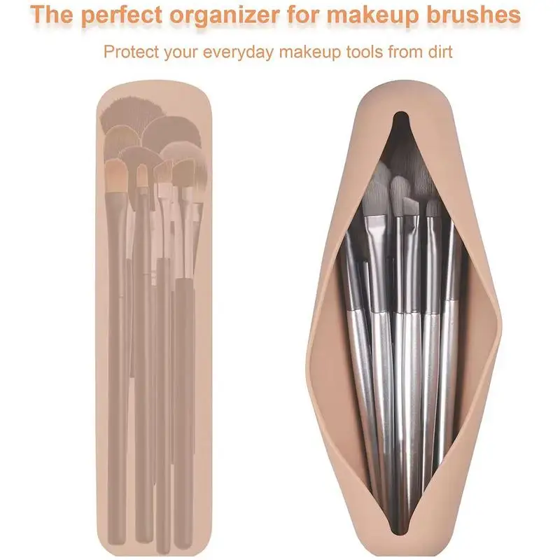 Suporte de escova na moda da composição do curso, material do silicone portátil para se preparar, viajando, organizadores cosméticos da composição do caso