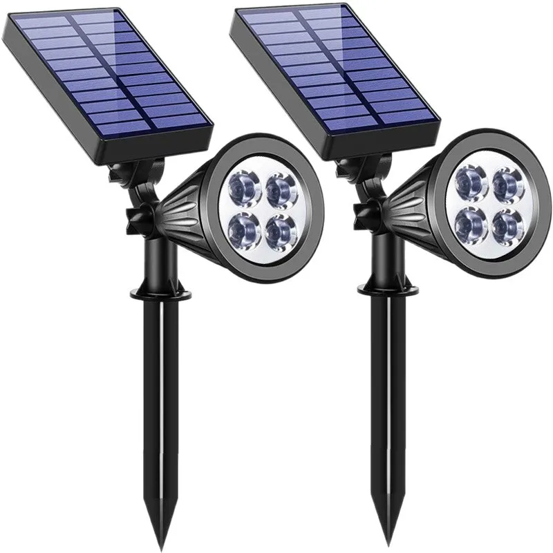 

Солнечные точечные светильники для наружного применения, 18 светодиодов, солнечное ландшафтное освещение с 2200 мАч, наружное освещение с автоматическим включением/выключением, настенное или наземное солнечное освещение 2-в-1