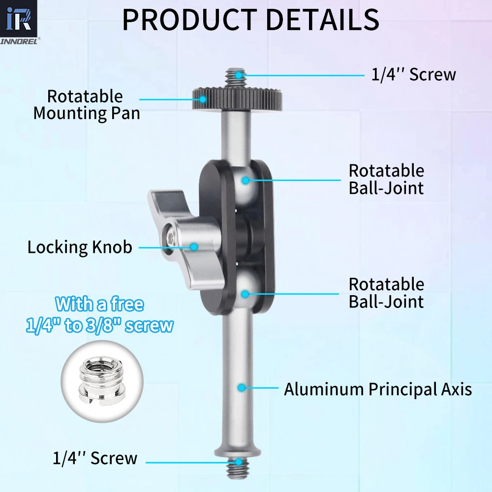 INNOREL ME-1 Universal Magic Arm with Dual Ball Head with 1/4\