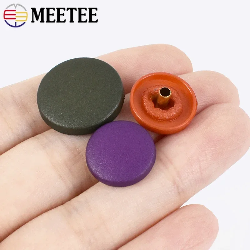 Meetee 50set 12/15/18/20/23mm Plastic Snap Buttons Round Invisible Stud Fastener Button for Uniform DIY Garment Sewing Buckle