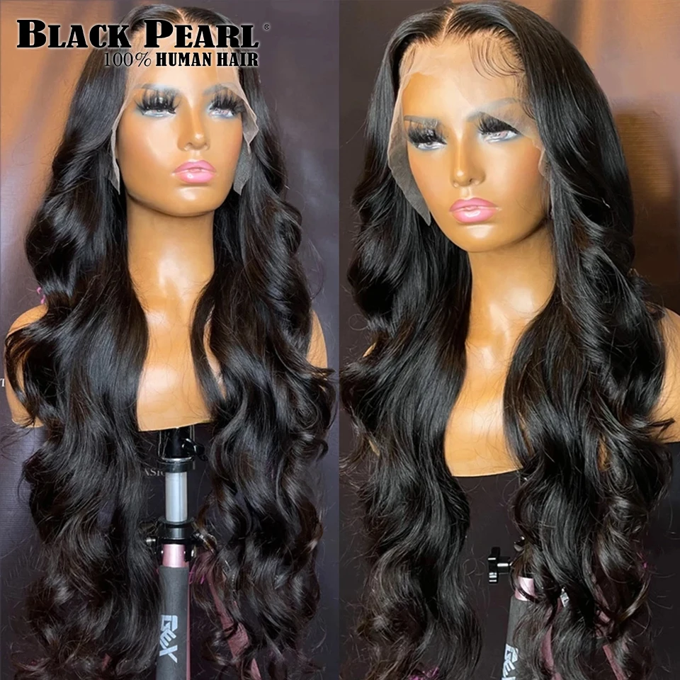 Brazilian Body Wave Lace Front Wig Black Pearl Hair 13X1T Transparent Lace Frontal Wig Human Hair 12-28 Inch Lace Front Wig