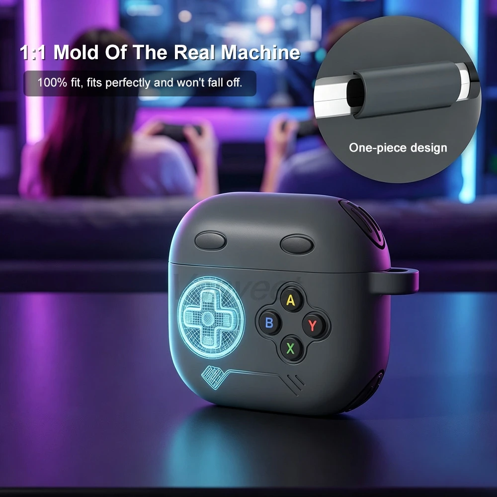 Earphone Case For Airpods 4 Awesome 3D Gamepad Silicone Shockproof Box Cover For Airpods Pro 3 Equipped With A Runway Entrance