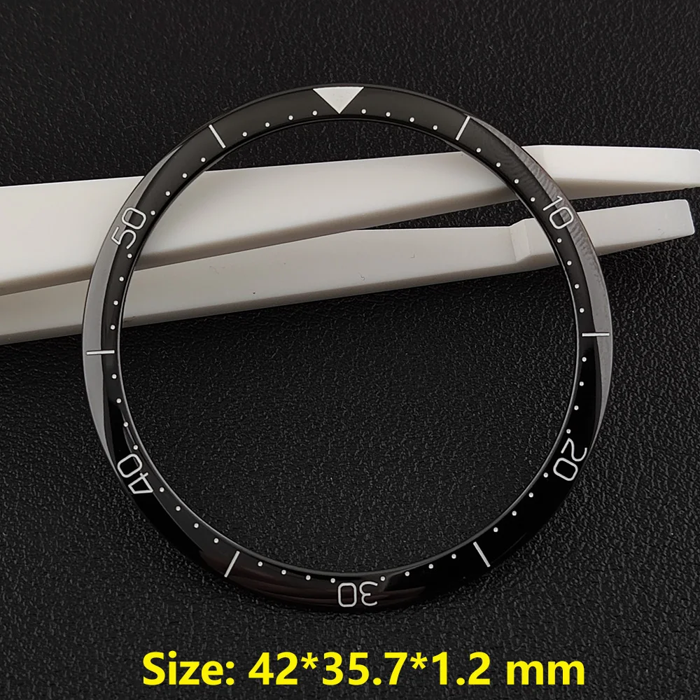 42*35.7mm Sloping no Luminous Ceramic Bezel Insert Replacement of watch accessories parts polygon Ceramic Bezel Insert