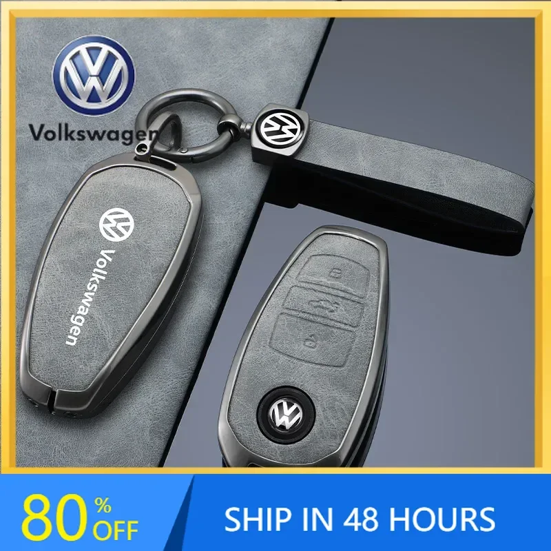 

2026 Hot For VW VOLKSWAGEN Zinc Alloy Leather Car Remote Key Case Cover Shell Fob for VW Volkswagen Touareg 2017 2018 2019 2020