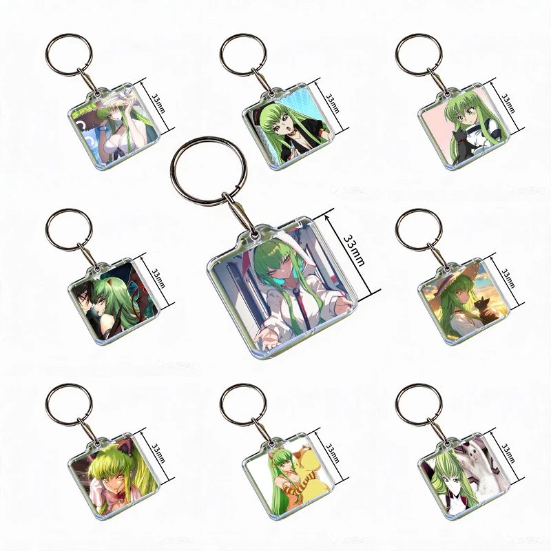 Cute Anime Code G-Geass C.C Acrylic Keychain Handmade Hanging for Clothes Backpack Decoration Accessories Gifts with Friends
