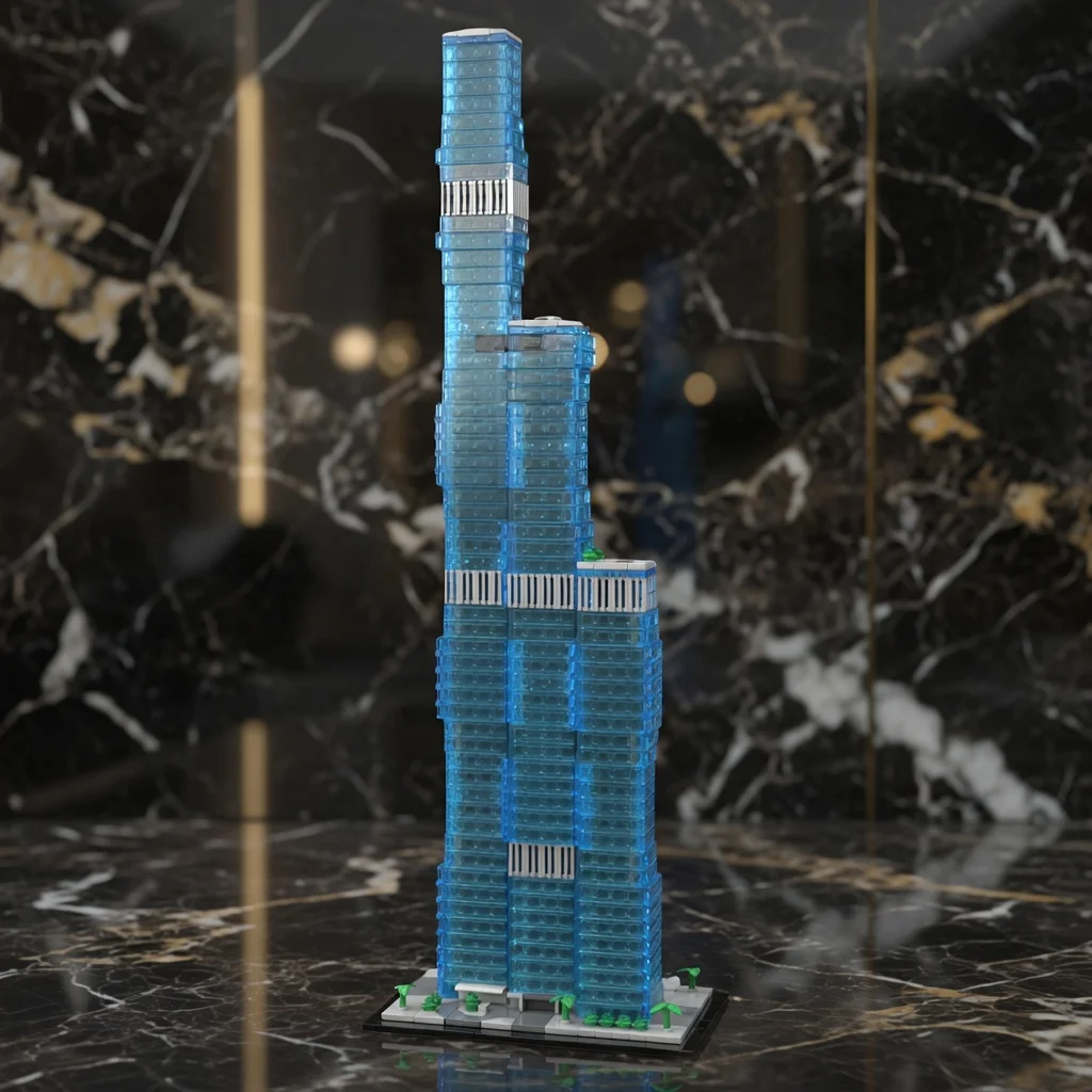 

MOC 1:800 Chicago St. Regis Architecture Building Blocks Skyscraper Model Bricks Set Skyline DIY Home Decor Adult Gift