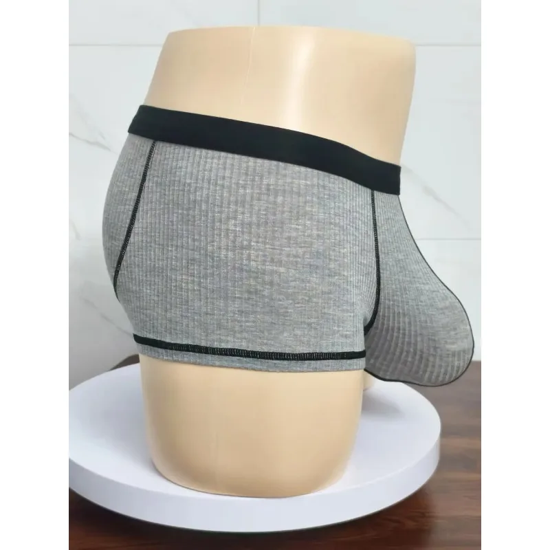 Men Bulge U-shaped Large Pocket Underwear Super Tight Small Boxer Shorts Sexy Accessories for Gay Sexy Underpants Erotic 2