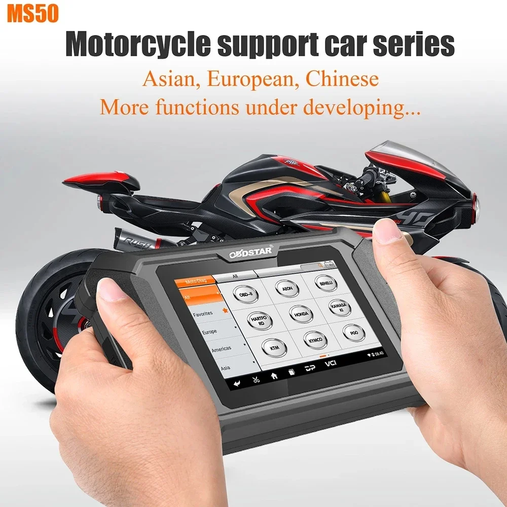 OBDSTAR MS50 Motorcycle Diagnostic Tool Supports Code Reading For H-onda/Ya-maha/P-GO/S-uzuki Standard version PK MS80