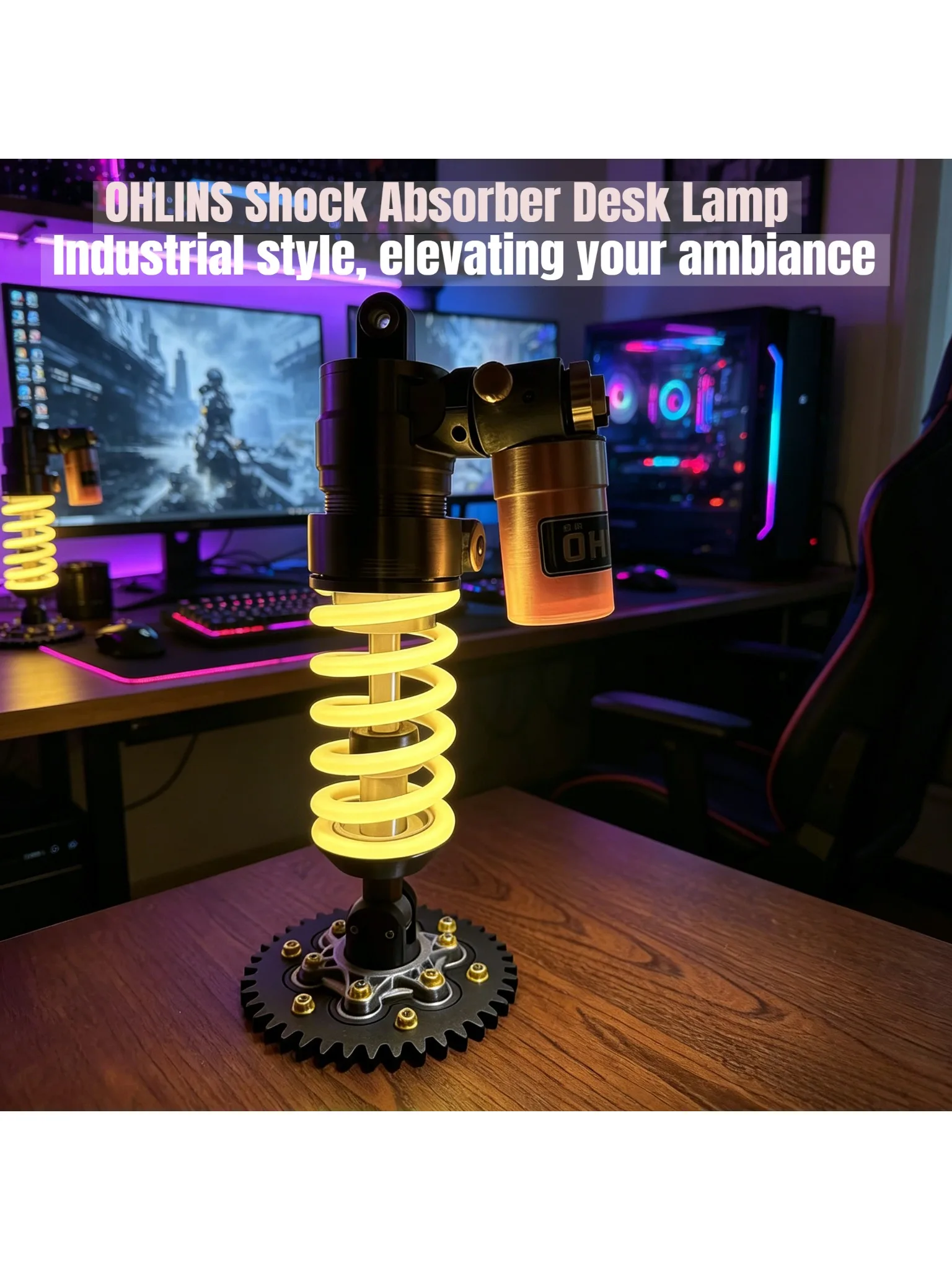 AliExpress NONE For OHLINS Suspension Lamp DIY Motorcycle Style Ambient Light Gaming Room Setup Decor Creative Gift For Male Gamers Bike Lovers