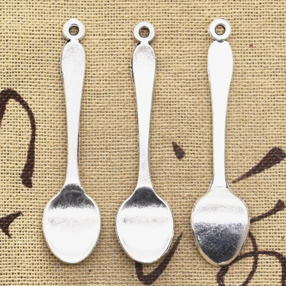 10pcs Charms Spoon 54x12mm Tibetan Silver Color Pendants DIY Antique Making Handmade DIY Findings Crafts Jewelry