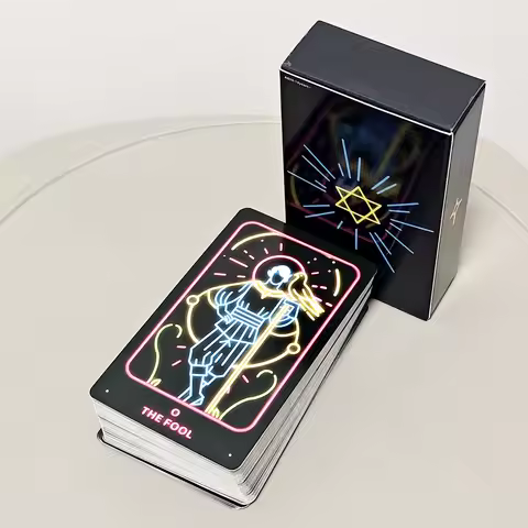 Simple Modern Minimalist Tarot Deck Neon-Inspired Rider-Waite 78 Pcs Cards for Beginners and Professionals 10.3*6cm