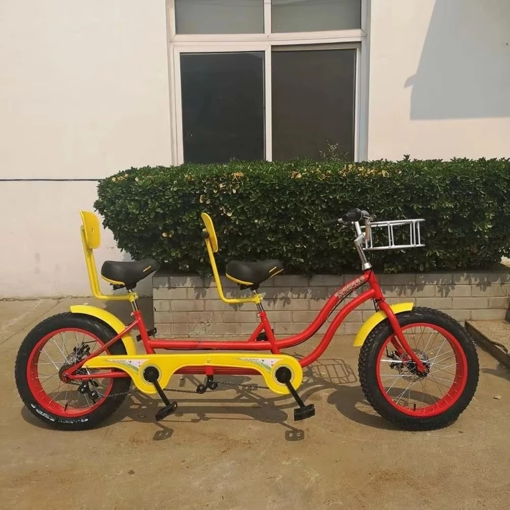 

Factory Outlet Two People Double Seats Fat Tire Snow tandem Bicycle 2 Person Bike