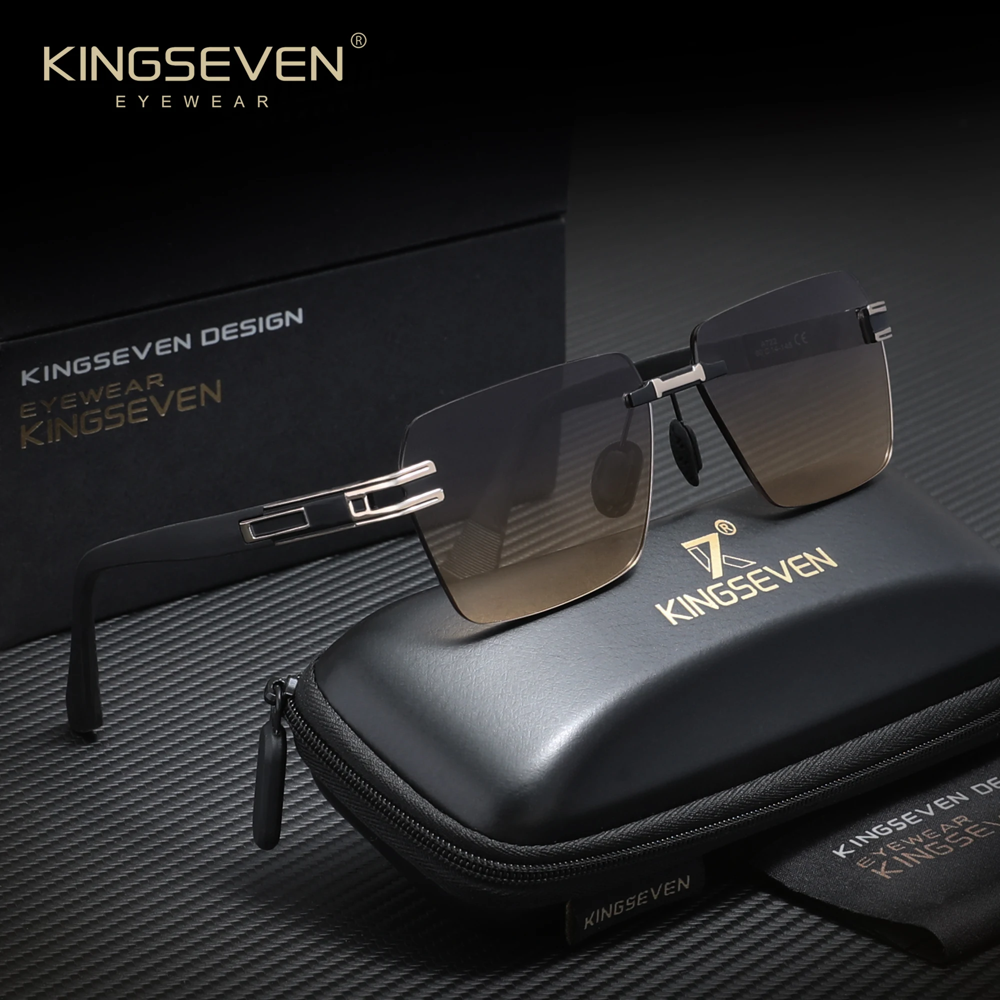 Óculos de Sol Retro Masculinos KINGSEVEN, Polarizados UV400, Óculos de Moda para Atividades ao Ar Livre, Pesca e Direção