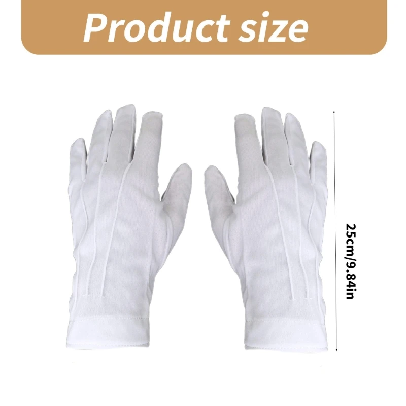 New White Adult Gloves for Funeral Formal Tuxedo Parades Costume Gloves Halloween