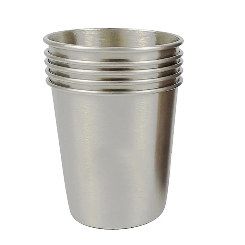 

304 Stainless Steel Beer Cups Shatterproof Stackable Pint Glasses Silver Adult Coffee Milk Tea Drink Home Restaurant
