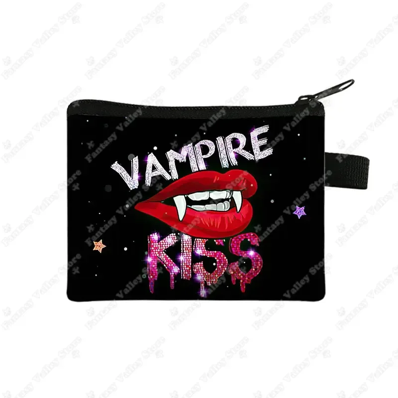 The Vampire Diaries Print Coin Purse TVD Women Wallets Team DAMON Money Coin Bags ID Credit Card Key Earphones Holder Gift